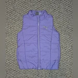 Puma Kids Girls Full Zip Puffer Vest Sleeveless Outdoor Quilted Jacket Size XS